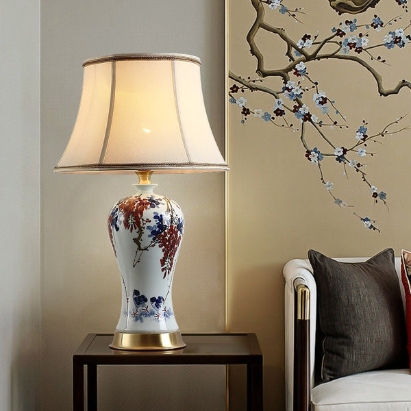 Jingdezhen Ceramic Table Lamp – Elegant Chinese-Style All-Copper Lighting