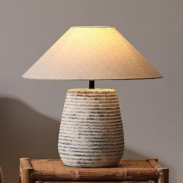 Large Modern Chinese-Style Ceramic Table Lamp – Retro Nostalgic Hotel & Home Lighting